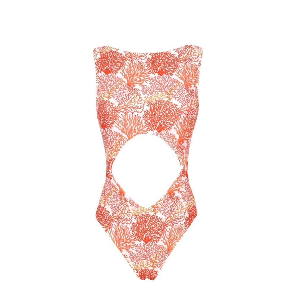 NEW LIA SAHARA women's cut out one piece in coral